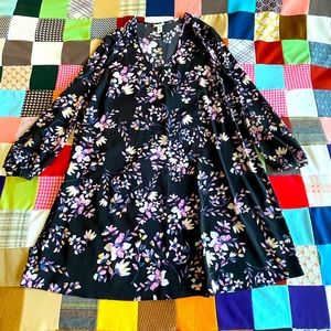 Ava & Viv Black Floral Dress Sz 2X